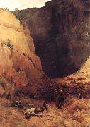 Paul Buffet The Narrow Pass at La Hache oil painting